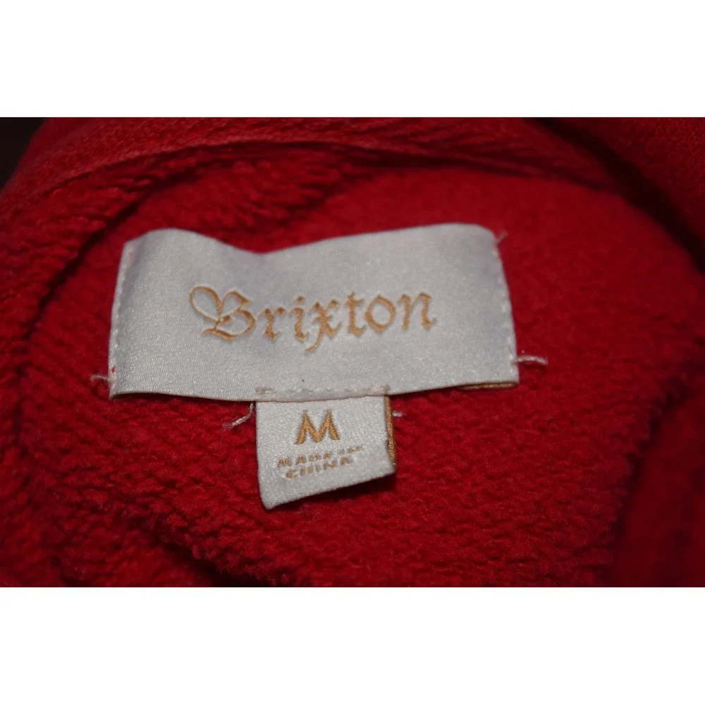 Brixton Men's Red Hoodie Pullover Sweatshirt Size M Embroidered‎ Logo